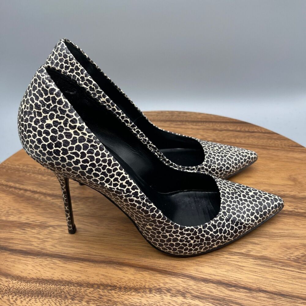 Pierre Hardy Pumps Womens Size 10 / 40 Leather Snakeskin Print Italy Stiletto